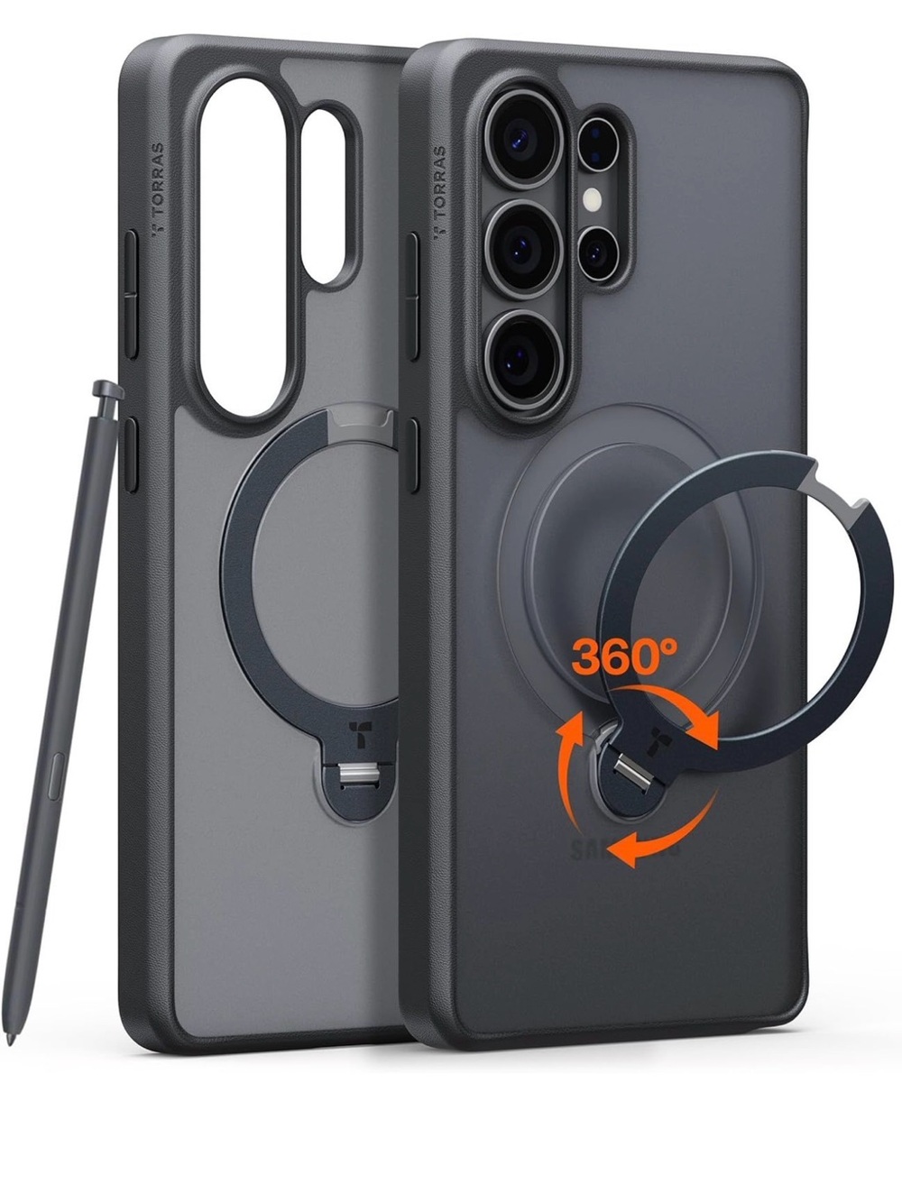 TORRAS Q3 Spin Case Samsung Galaxy S26 Ultra MagSafe 360 Kickstand (Black)